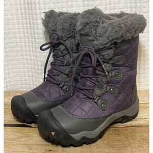 KEEN SZ 5.5 US Woman’s Quilted Sunriver Fur Waterproof Insulated Purple Boots S